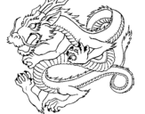 Coloriage Dragon japonais colorié par rff