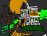Coloriage Maison hantée colorié par NICOLAS