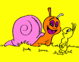 Coloriage Escargot et petite fourmi colorié par JULES
