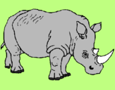Coloriage Rhinocéros colorié par clement