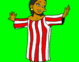Coloriage Jeune fille maya colorié par ayana