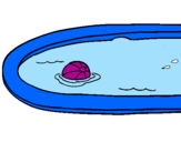 Coloriage Ball dans la piscine colorié par céliane