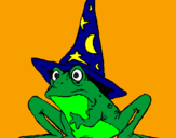 Coloriage Magicien transformé en grenouille colorié par william