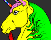 Coloriage Tête de licorne colorié par XPHR