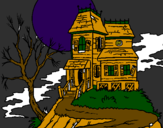 Coloriage Maison hantée colorié par alan