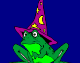Coloriage Magicien transformé en grenouille colorié par julie-anne