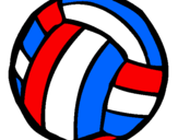 Coloriage Ballon de volley-ball colorié par VOLLEY