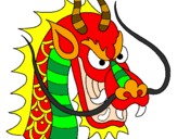 Coloriage Tête de dragon colorié par dragon