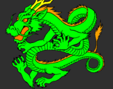 Coloriage Dragon japonais colorié par lucas