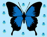 Coloriage Papillon à ailes noires colorié par estella