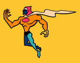 Coloriage Super héros puissant colorié par jules