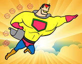 Coloriage Super-héros grosse colorié par roxloulou