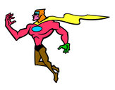Coloriage Super héros puissant colorié par malfagote