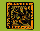 Coloriage Symbole maya colorié par heloise