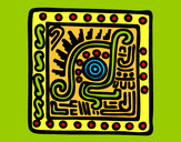 Coloriage Symbole maya colorié par heloise