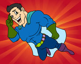 Coloriage Superhero voler colorié par Nirass