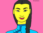 Coloriage Jeune chinoise colorié par Mary