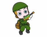 Coloriage Soldat militaire colorié par bastien