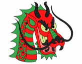 Coloriage Tête de dragon colorié par PIERROT