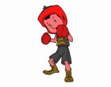 Coloriage Enfant boxeur colorié par ophelie