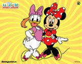 Coloriage Minnie et Daisy colorié par Kinty