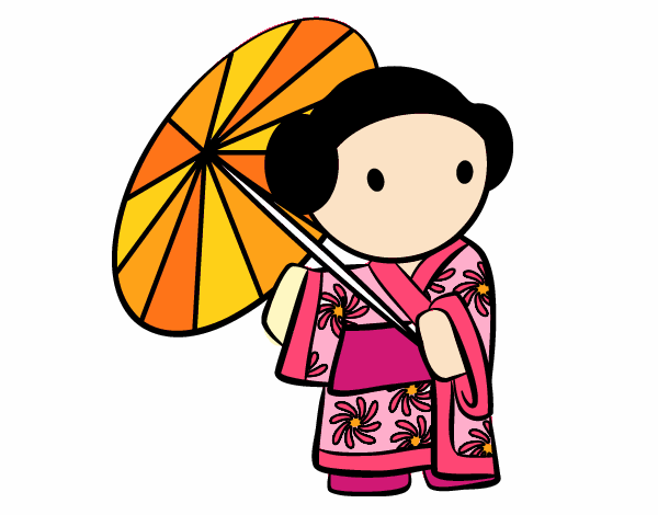 Geisha avec le parapluie