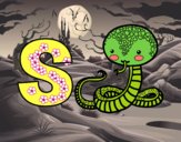 Coloriage S de Serpent colorié par raphael