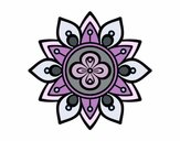 Coloriage Mandala fleur du lotus colorié par Vero