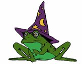 Coloriage Magicien transformé en grenouille colorié par Vanessa