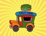 Coloriage Food truck de hamburger colorié par Danco17