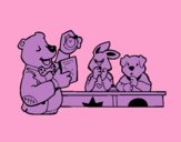 Professeur ours et ses élèves