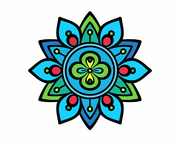 Dessin De Mandala Fleur Du Lotus Colorie Par Membre Non