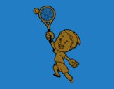 Garçon jouant au tennis