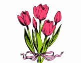 Tulipes avec un ruban