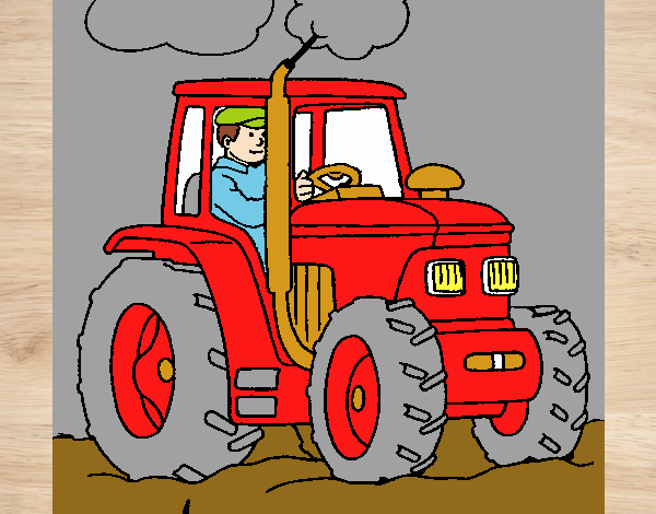 Tracteur en fonctionnement