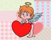 Cupidon et un coeur