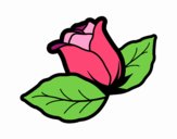 Rose avec des feuilles
