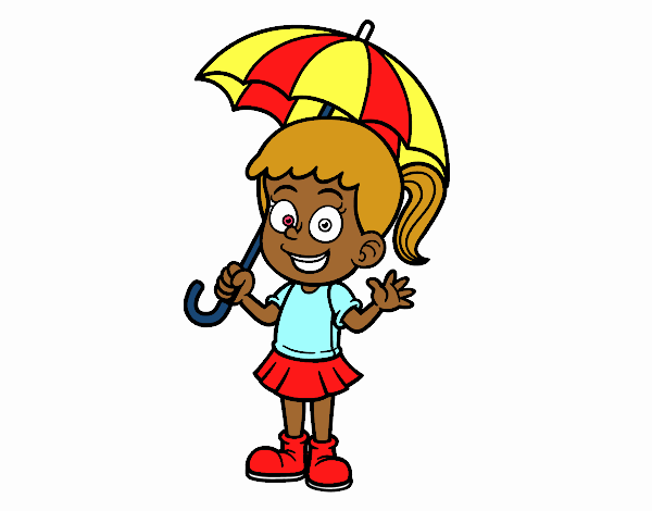 Une fille avec un parapluie