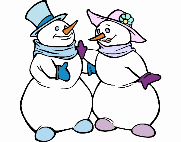  Couple de bonhommes de neige