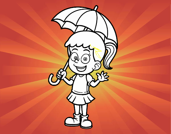 Une fille avec un parapluie