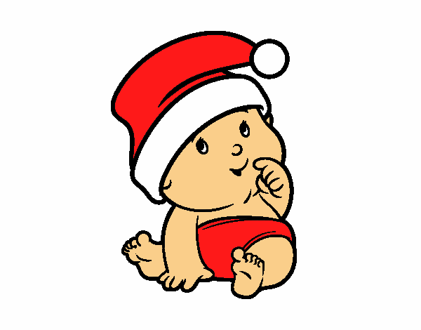 Bébé avec le Père Noël chapeau
