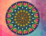 Mandala fleur avec des cercles